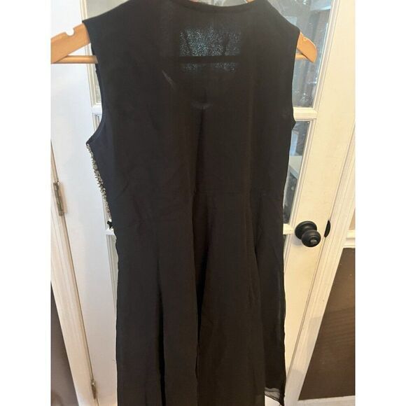 Vtg Womens Small Black Dress Whimsigoth Dark Fairy Flapper Sequin Beaded Ff - Picture 9 of 9